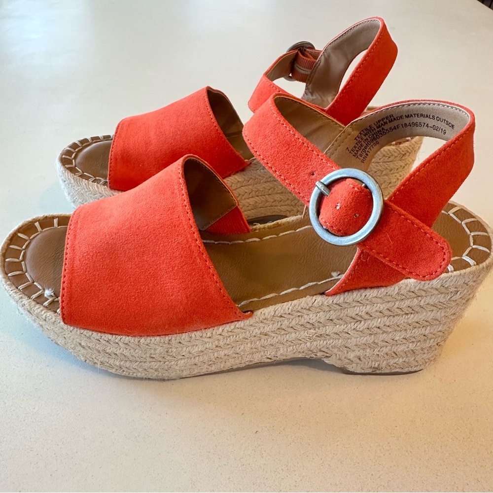 Universal Thread Orange Wedge Sandals